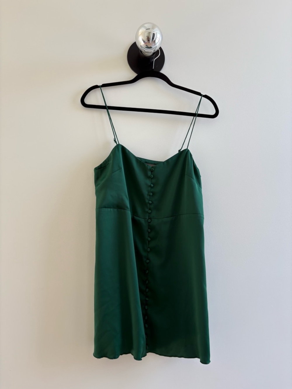 Urban Outfitters Emerald Green Satin Mini Dress